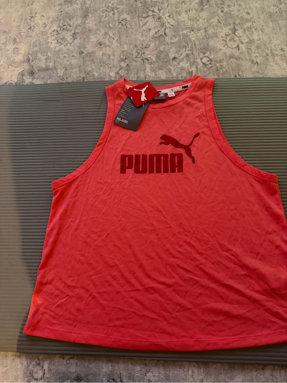Puma Pink Crewneck Tee with Logo Trim